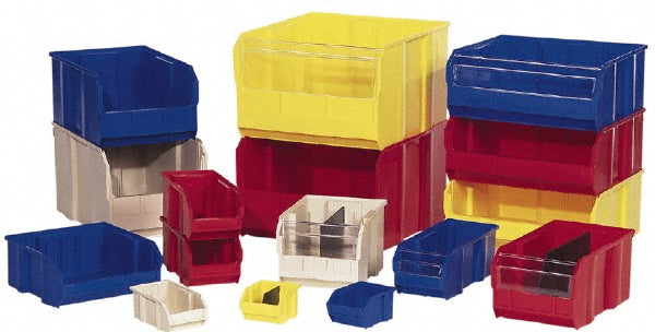 Quantum Storage QUS255BLCS Quantum Storage Polypropylene Hopper Stacking Bin: 11" - Pack of 4 (QUS255BLCS)