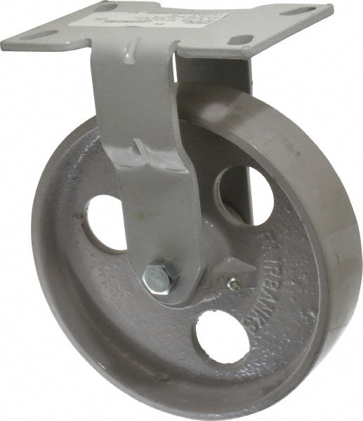 Fairbanks 1-W36-8-IRB Fairbanks Rigid Top Plate Caster: Semi-Steel, 1,200 lb, 8" Dia, 2" (1-W36-8-IRB)
