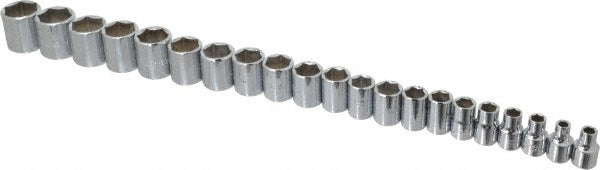 Proto J52211 Proto Socket Set: Standard, 21 Pc, 3/8" Drive, 6.00 to 26.00 mm (J52211)