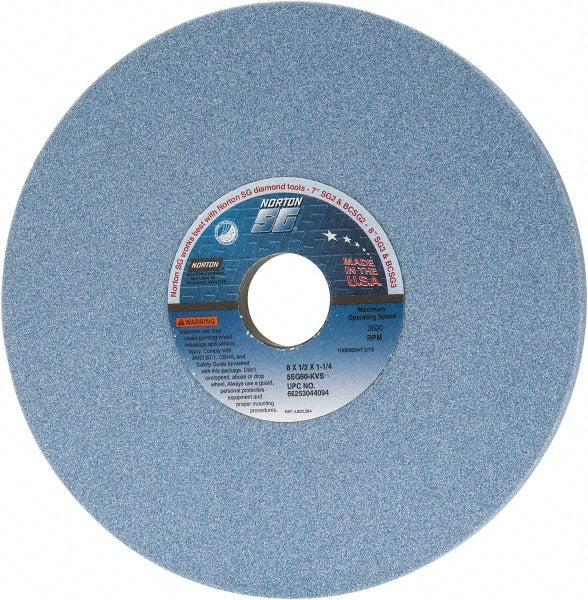 Norton 66253044094 Norton Surface Grinding Wheel: 8" Dia, 1/2" Thick, 1-1/4" Arbor (66253044094)