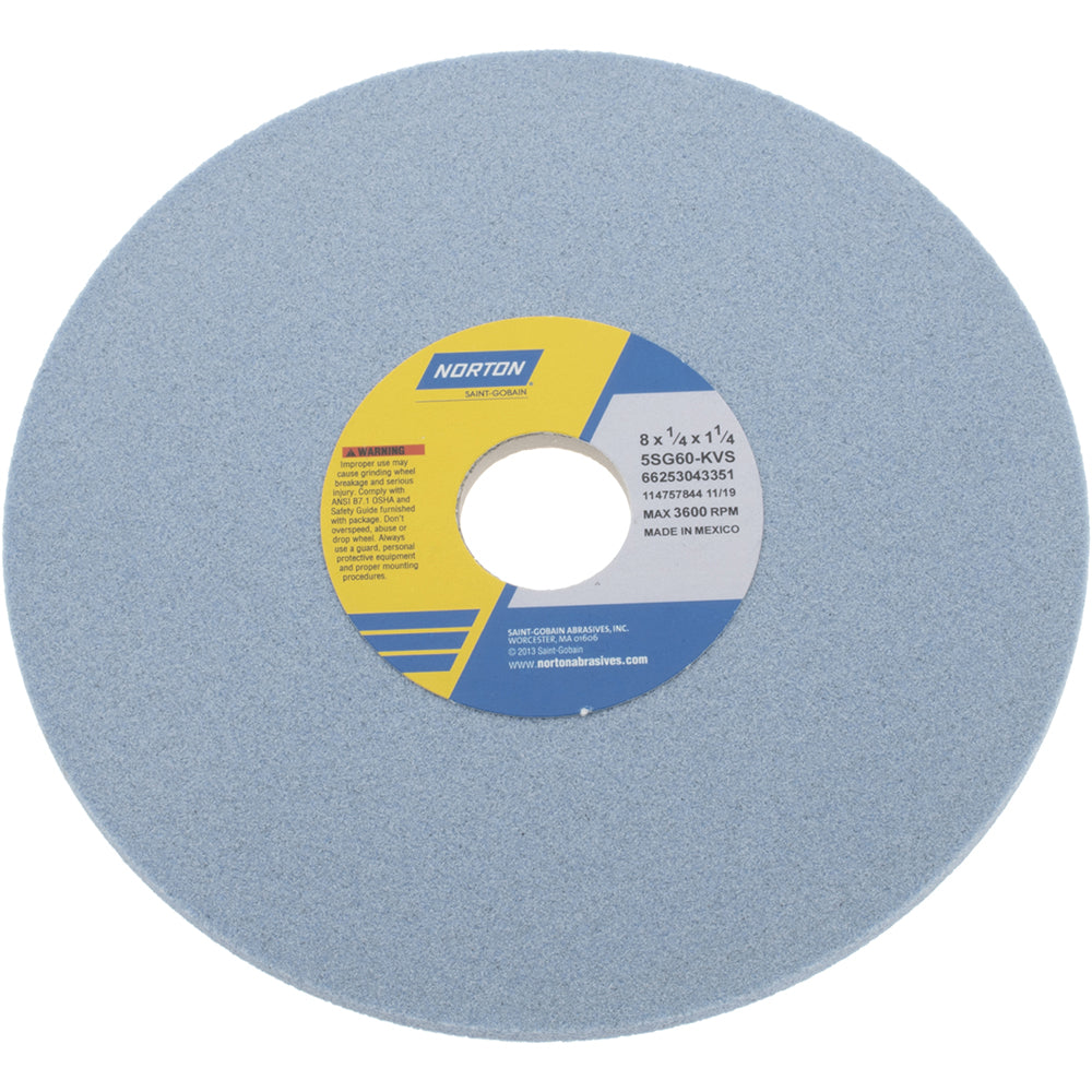 Norton 66253043351 Norton Surface Grinding Wheel: 8" Dia, 1/4" Thick, 1-1/4" Arbor (66253043351)