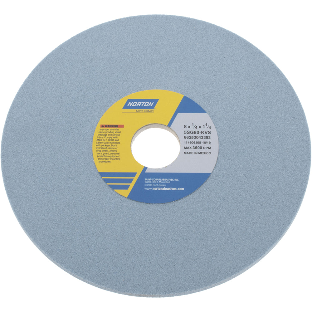 Norton 66253043353 Norton Surface Grinding Wheel: 8" Dia, 1/4" Thick, 1-1/4" Arbor (66253043353)
