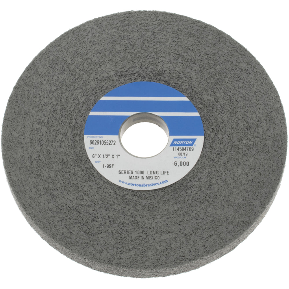 Norton 66261055272 Norton Deburring Wheel: 6" Dia, 1/2" Face Width, 1" Hole, 9 (66261055272)