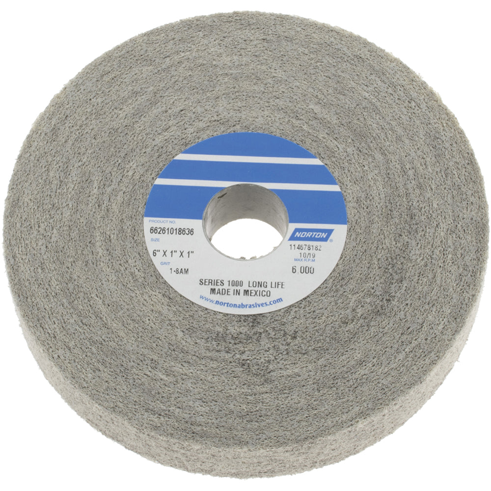 Norton 66261018636 Norton Deburring Wheel: 6" Dia, 1" Face Width, 1" Hole, 8 Density (66261018636)