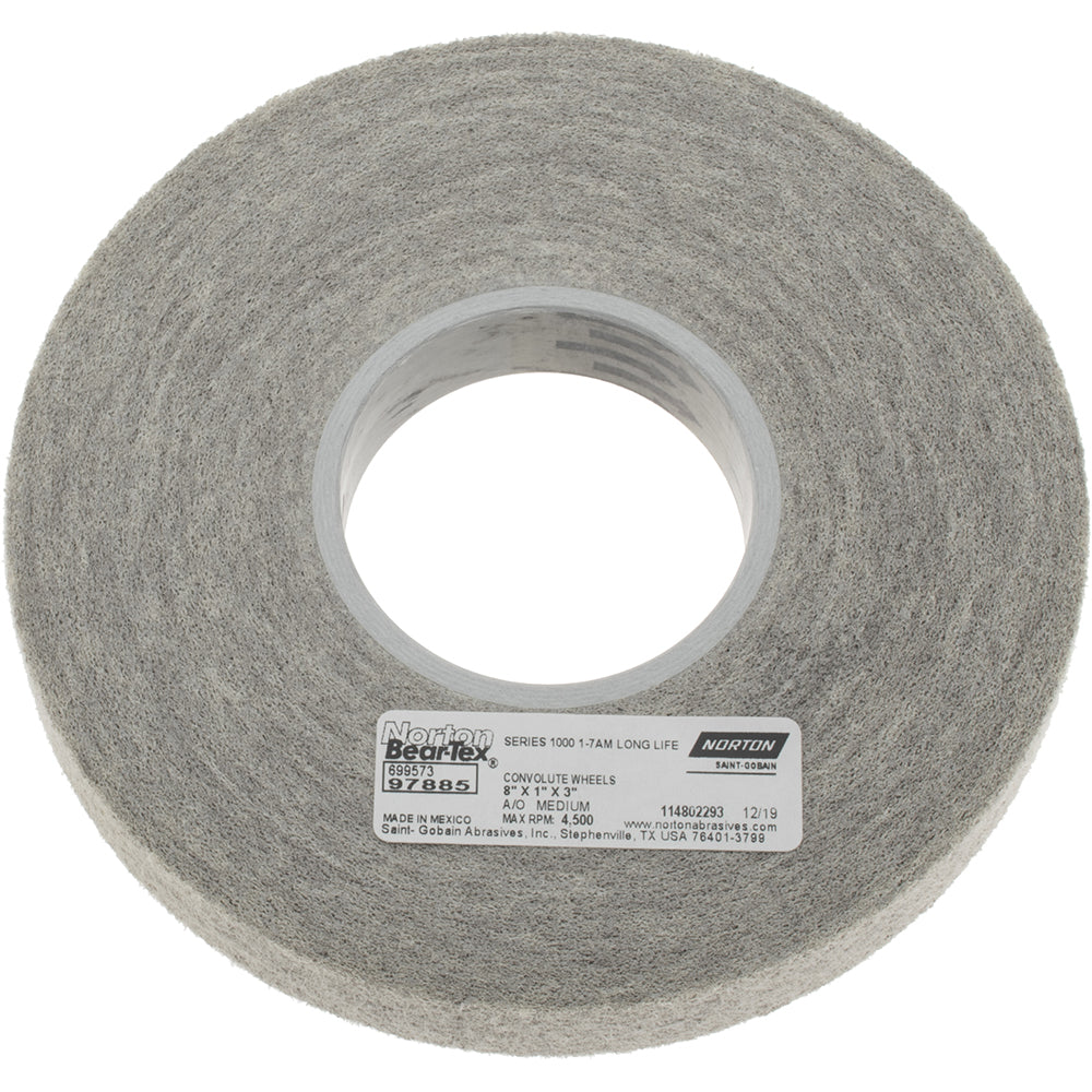 Norton 69957397885 Norton Deburring Wheel: 8" Dia, 1" Face Width, 3" Hole, 7 Density (69957397885)