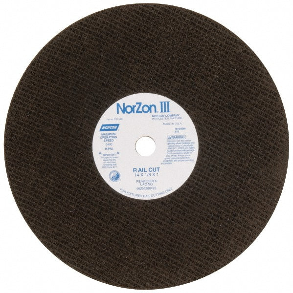 Norton 66253360493 Norton Cut-Off Wheel: Type 1 (01/41), 14 Dia, 1/8" Thick, 1" Hole (66253360493)
