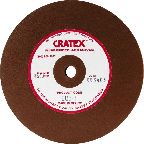 Cratex 608 F Cratex Surface Grinding Wheel: 6" Dia, 1/2" Thick, 1/2" Arbor (608 F)