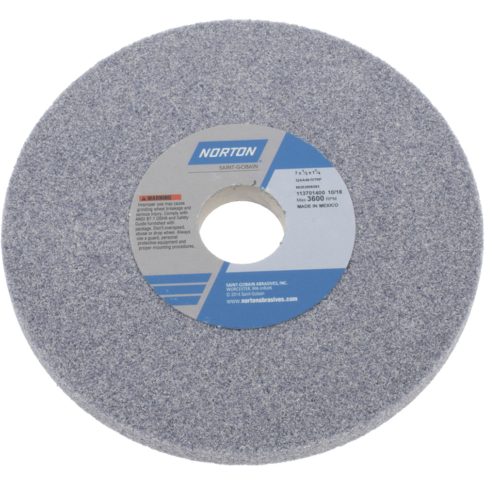 Norton 66252906093 Norton Surface Grinding Wheel: 7" Dia, 1/2" Thick, 1-1/4" Arbor (66252906093)