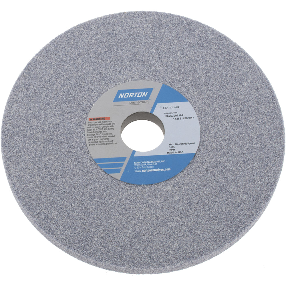 Norton 66253007162 Norton Surface Grinding Wheel: 8" Dia, 1/2" Thick, 1-1/4" Arbor (66253007162)