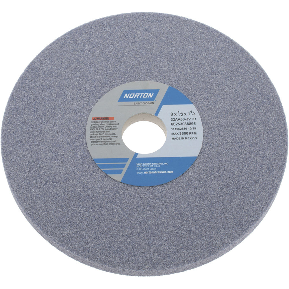 Norton 66253038895 Norton Surface Grinding Wheel: 8" Dia, 1/2" Thick, 1-1/4" Arbor (66253038895)