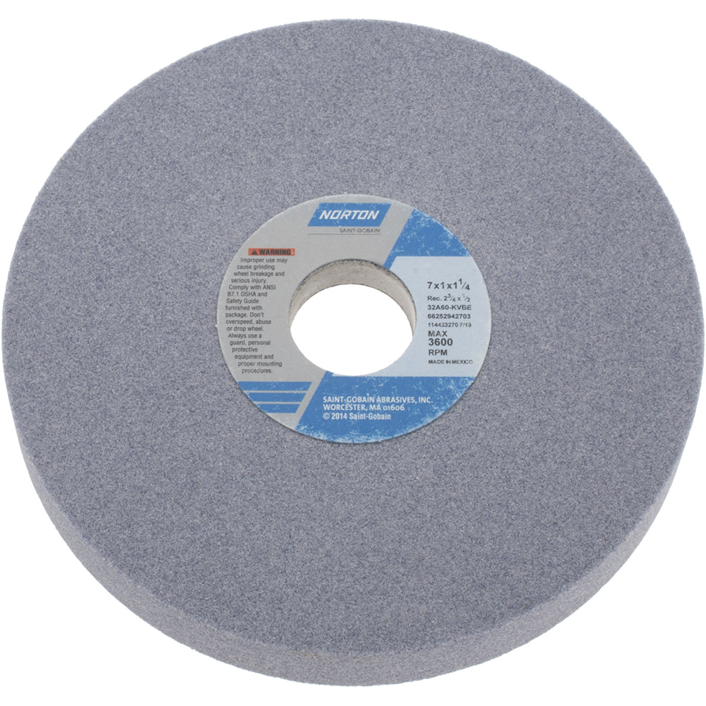 Norton 66252942703 Norton Surface Grinding Wheel: 7" Dia, 1" Thick, 1-1/4" Arbor, 60 (66252942703)