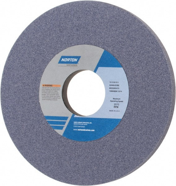 Norton 66253262273 Norton Surface Grinding Wheel: 12" Dia, 3/4" Thick, 3" Arbor, 60 (66253262273)