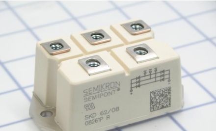 Semikron Bridge Rectifiers SKD62/08 - BRIDGE RECTIFIER 60A 800V 3-PH (07630850)