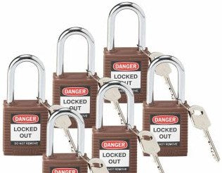 Brady Lockout/Tagout 101956 - Standard Key Retaining Padlocks Nylon 1.5 in Steel (101956)