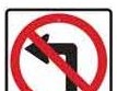 Brady Signs & Signage 103706 - No Left Turn Picto Sign, 24 H x 24 W x 0.090 D (103706)