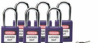 Brady Lockout/Tagout 104916 - Standard Key Retaining Padlocks Nylon 1.5 in Steel (104916)