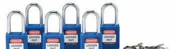 Brady Lockout/Tagout 105891 - Standard Key Retaining Padlocks Nylon 1.5 in Steel (105891)