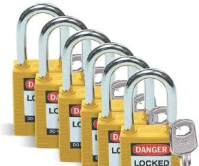 Brady Lockout/Tagout 105892 - Standard Key Retaining Padlocks Nylon 1.5 in Steel (105892)