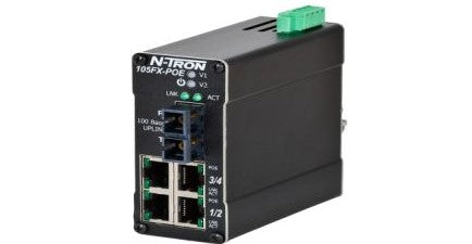 Red Lion Ethernet Switches 105FX-SC-POE-MDR - 105FX-SC-POE-MDR SWITCH (105FX-SC-POE-MDR)