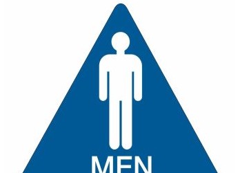 Brady Signs & Signage 106179 - Men Sign, 10 H x 11 W, Plastic, White on Blue (106179)