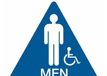 Brady Signs & Signage 106182 - Men w/Wheelchair Pictogram Sign, 10 H x 11 W (106182)