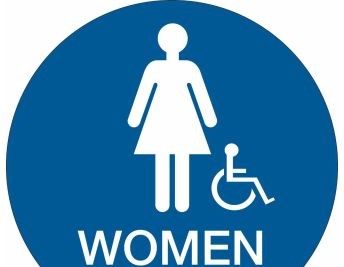 Brady Signs & Signage 106183 - Women Sign, 13 Dia, Plastic, White on Blue (106183)