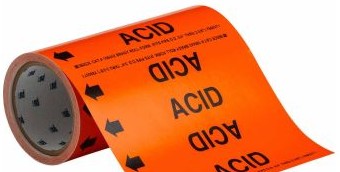 Brady Labels 108442 - ACID Pipe Marker, 30' H x 8 W, Roll of 30', Fits (108442)