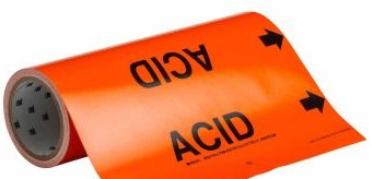 Brady Labels 108443 - ACID Pipe Marker, 30' H x 12 W, Roll of 30', Fits (108443)