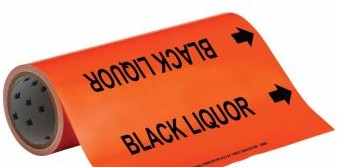 Brady Labels 108504 - Black Liquor Pipe Marker, 30' H x 12 W, Roll of (108504)