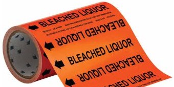 Brady Labels 108520 - Bleached Liquor Pipe Marker, 30' H x 8 W, Roll of (108520)