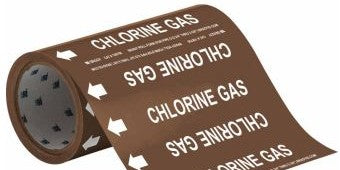 Brady Labels 108798 - CHLORINE GAS Pipe Marker, 30' H x 8 W, Roll of (108798)