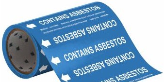 Brady Labels 108863 - CONTAINS ASBESTOS Pipe Marker, 30' H x 8 W, Roll (108863)