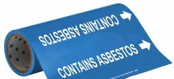 Brady Labels 108864 - CONTAINS ASBESTOS Pipe Marker, 30' H x 12 W, Roll (108864)