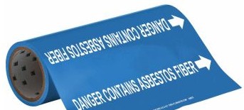 Brady Labels 108875 - Pipe Marker: DANGER CONTAINS ASBESTOS FIBER, 30' H (108875)
