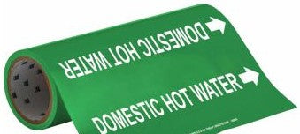 Brady Labels 108898 - Domestic Hot Water Pipe Marker, 30' H x 12 W, Roll (108898)