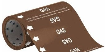 Brady Labels 109002 - GAS Pipe Marker, 30' H x 8 W, Roll of 30', Fits (109002)