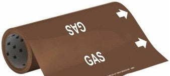 Brady Labels 109003 - GAS Pipe Marker, 30' H x 12 W, Roll of 30', Fits (109003)