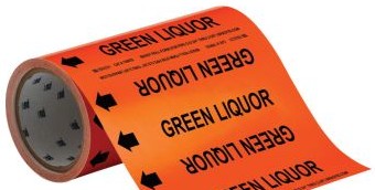 Brady Labels 109032 - Green Liquor Pipe Marker, 30' H x 8 W, Roll of (109032)
