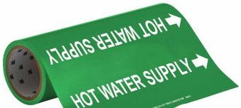 Brady Labels 109274 - Hot Water Supply Pipe Marker, 30' H x 12 W, Roll (109274)