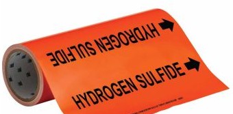 Brady Labels 109351 - HYDROGEN SULFIDE Pipe Marker, 30' H x 12 W, Roll (109351)