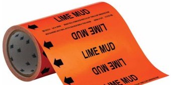 Brady Labels 109360 - LIME MUD Pipe Marker, 30' H x 8 W, Roll of 30' (109360)