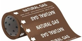 Brady Labels 109488 - NATURAL GAS Pipe Marker, 30' H x 8 W, Roll of 30' (109488)
