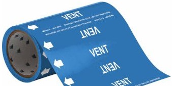 Brady Labels 109845 - VENT Pipe Marker, 30' H x 8 W, Roll of 30', Fits (109845)