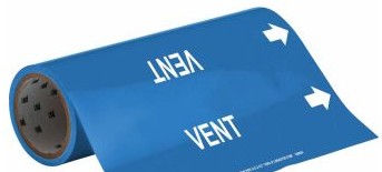 Brady Labels 109846 - VENT Pipe Marker, 30' H x 12 W, Roll of 30', Fits (109846)