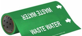Brady Labels 109866 - Waste Water Pipe Marker, 30' H x 12 W, Roll of (109866)