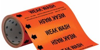 Brady Labels 109894 - Weak Wash Pipe Marker, 30' H x 8 W, Roll of 30' (109894)