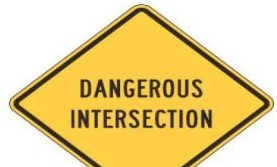 Brady Signs & Signage 113295 - Dangerous Intersection Sign, 24 H x 24 W x 0.090 D (113295)
