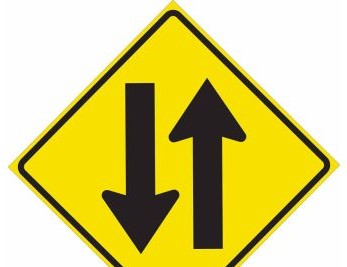 Brady Signs & Signage 115421 - 2-Way Traffic Picto Sign, 24 H x 24 W x 0.090 D (115421)