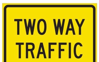 Brady Signs & Signage 115423 - Two Way Traffic Sign, 18 H x 24 W x 0.090 D (115423)