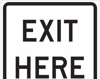 Brady Signs & Signage 115473 - EXIT HERE Sign, 18 H x 18 W x 0.090 D, Black on (115473)